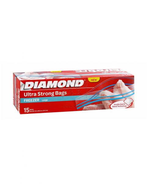 DIAMOND FREEZER ZIPPER BAG LARGE 15'S #DM233-0