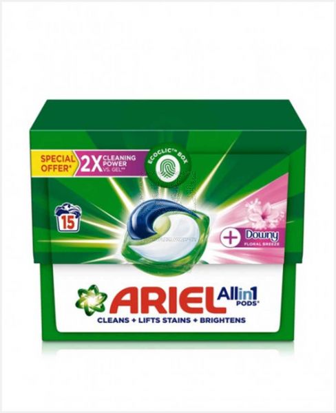 ARIEL 3N1 LAUNDRY LIQ.TABLET CAPSULE W/DOWNY 15X25.2GM 378GM