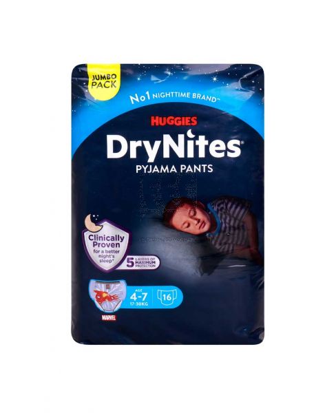 DRYNITES PYJAMA PANTS BOYS 17-30KG 16'S
