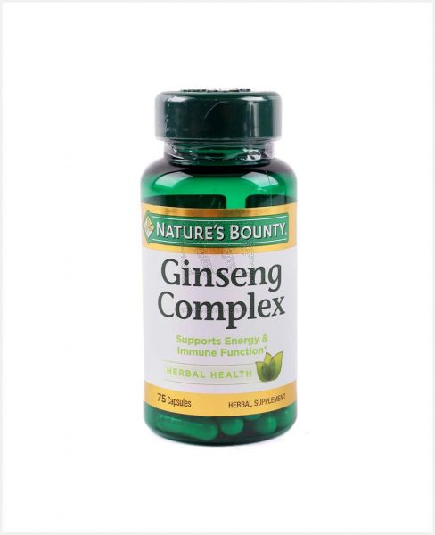 NATURE'S BOUNTY GINSENG COMPLEX PLUS ROYAL JELLY 75 CAPSULES