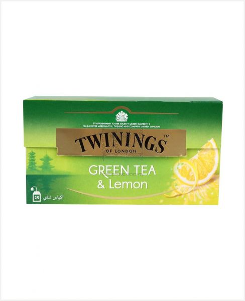 TWININGS GREEN TEA & LEMON (25BAGSX1.6G)40GM