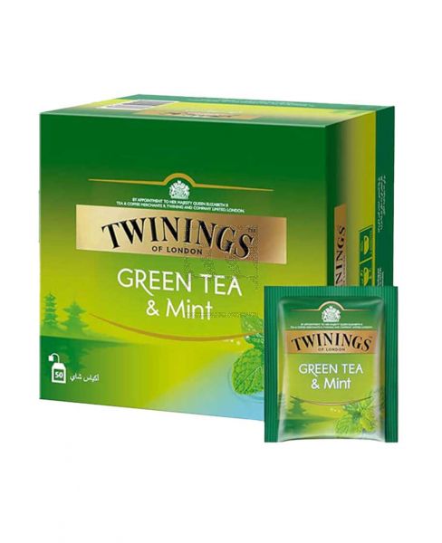TWININGS GREEN TEA & MINT (50BAGSX1.5GM)75GM