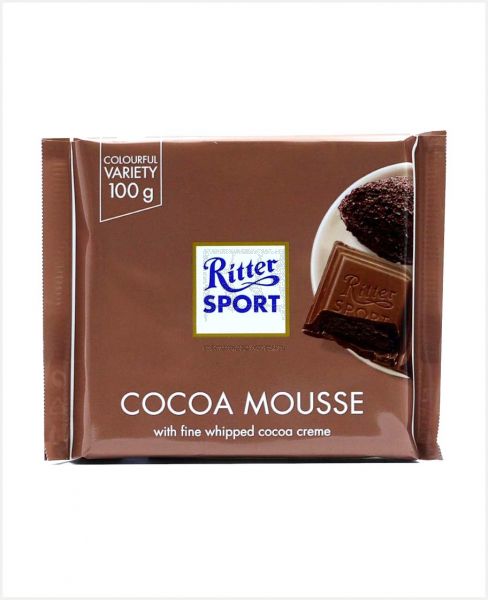 RITTER SPORT COCOA MOUSSE CHOCOLATE 100GM