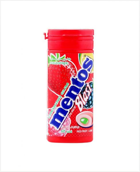 MENTOS CHEWING GUM JUICE BLAST RED FRUIT LIME 24GM