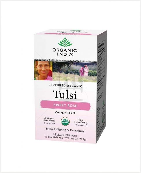 ORGANIC INDIA TULSI SWEET ROSE INFUSION BAG 18S 28.8GM