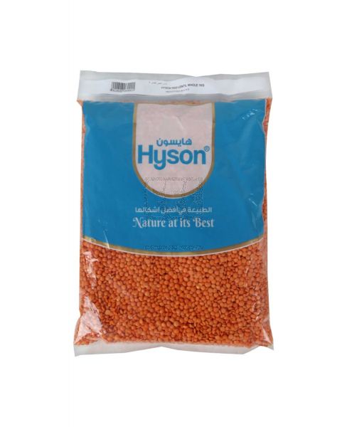 HYSON RED LENTIL WHOLE 1KG.