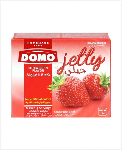 DOMO 100% PURE BEEF STRAWBERRY FLAVOR JELLY 85GM