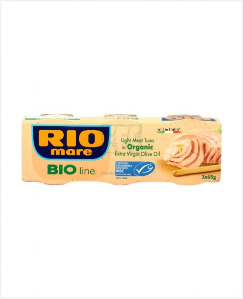 RIO MARE LIGHT MEAT TUNA IN EXTRA VIRGIN OLIVE OIL 3'S X65GM