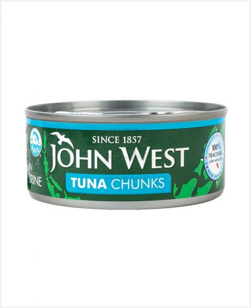 JOHN WEST  TUNA CHUNKS IN BRINE 145GM