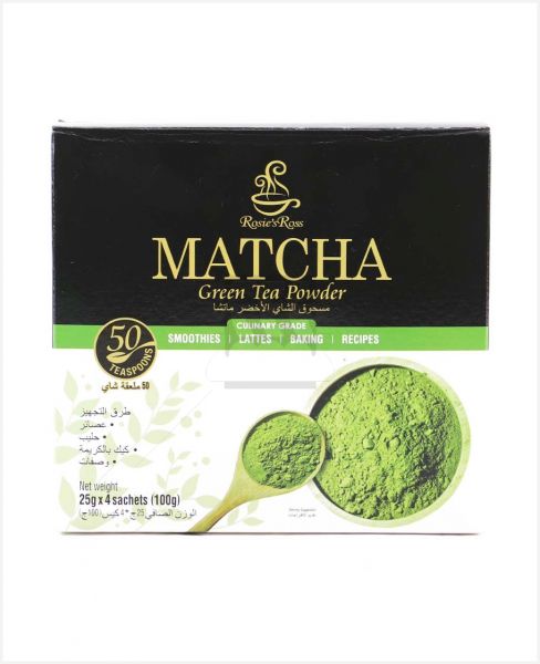 ROSIE'S ROSS MATCHA GREEN TEA POWDER 4SX25GM (100GM)