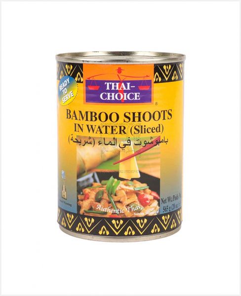 THAI CHOICE BAMBOO SHOOTS IN WATER (SLICED) 565GM