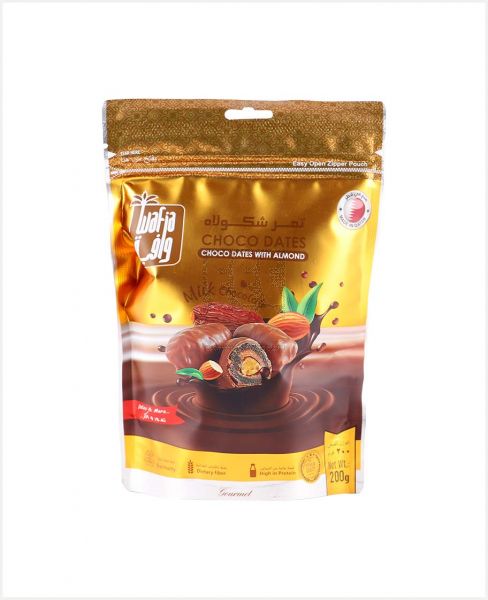 WAFIA MILK CHOCOLATE CHOCO DATES WITH ALMOND 200GM