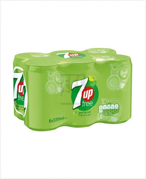 7UP SUGAR FREE CAN 330ML 6PACK