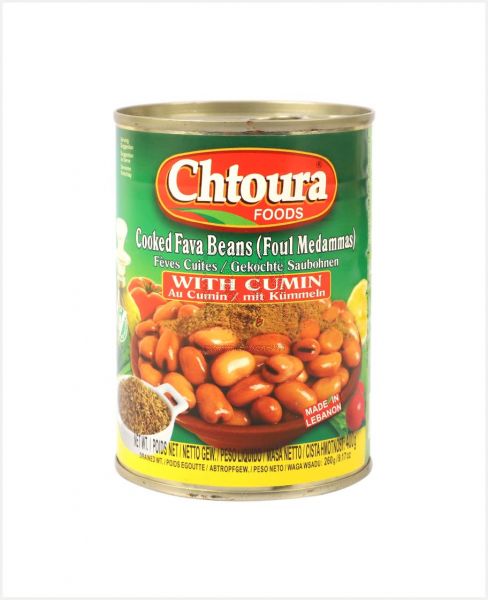 CHTOURA FOODS COOKED FAVA BEANS WITH CUMIN 400GM