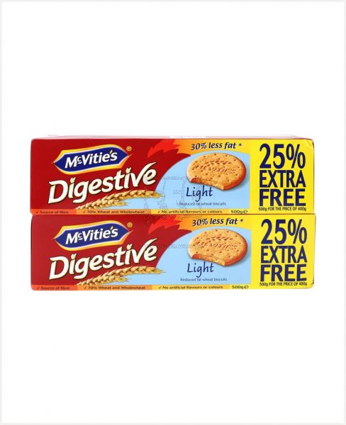 MCVITIES DIGESTIVE LIGHT BISCUITS 2X400GM+100GM FREE