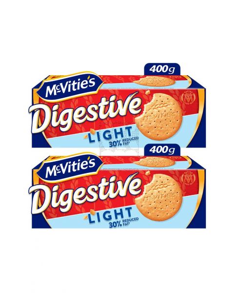 MCVITIES  DIGESTIVE LIGHT BISCUITS 2X400GM PROMO