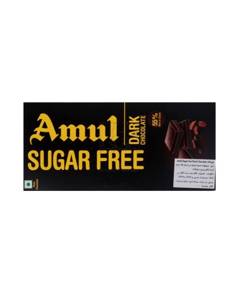 AMUL SUGAR FREE DARK CHOCOLATE 150GM