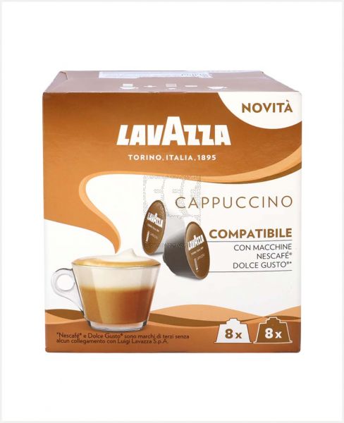 LAVAZZA DOLCE GUSTO CAPPUCCINO COFFEE CAPSULES 16S 200GM