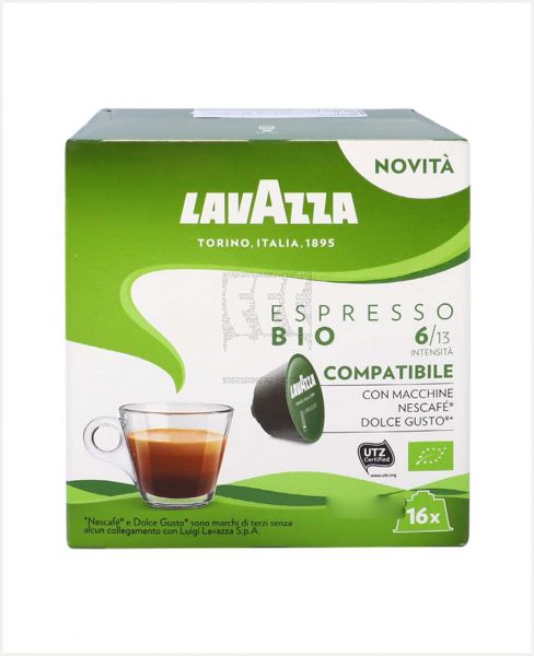 LAVAZZA DOLCE GUSTO ESPRESSO BIO COFFEE CAPSULES 16S 128GM