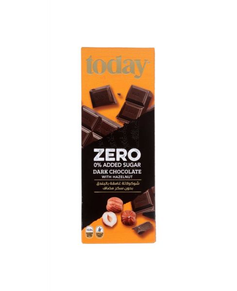 TODAY DARK CHOCOLATE WITH HAZELNUTS NO SUGAR ADDED 60GM