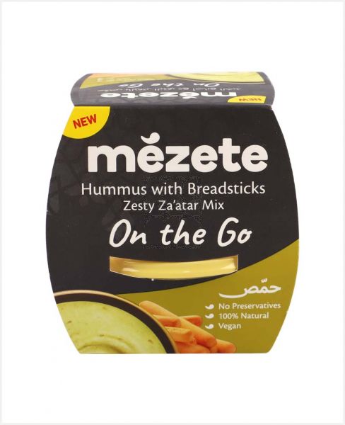 MEZETE ON THE GO HUMMUS W/BREADSTICKS ZESTY ZA'ATAR MIX 86GM