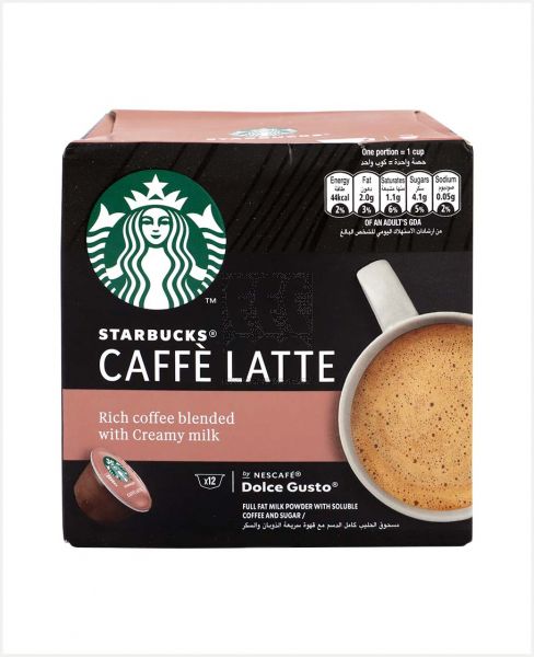 STARBUCKS CAFFE LATTE COFFEE CAPSULES 12S 121.2GM