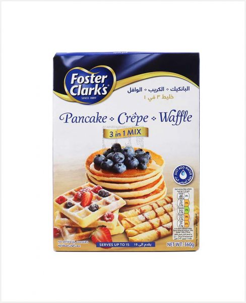 FOSTER CLARK 3IN1 PANCAKE CREPE WAFFLE MIX 360GM