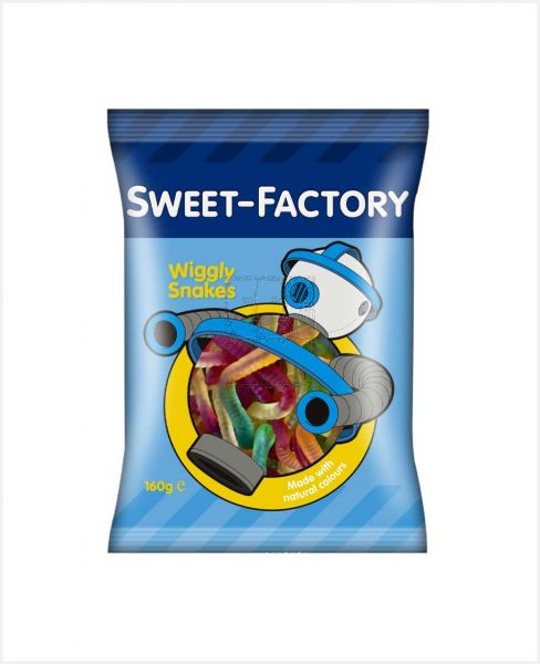 SWEET-FACTORY WIGGLY SNAKES CANDIES 160GM