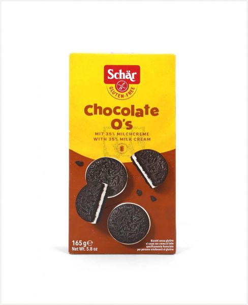 SCHAR GLUTEN FREE CHOCOLATE O'S COOKIES 165GM