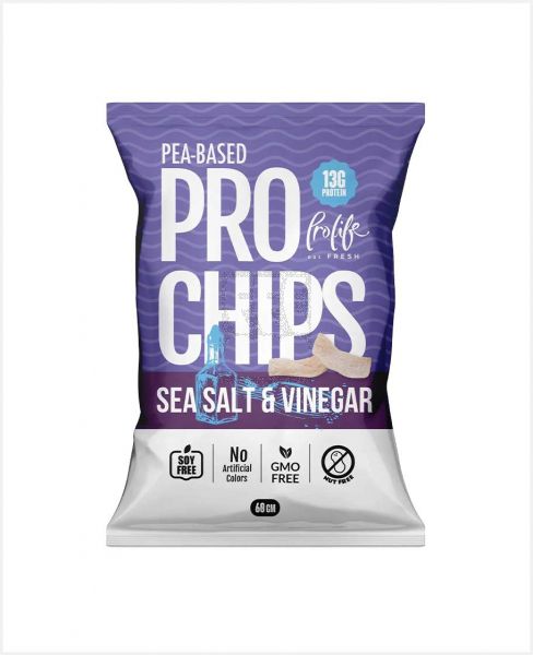 PROLIFE PEA BASED PRO CHIPS SEA SALT AND VINEGAR 60GM