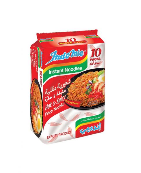INDOMIE INSTANT NOODLES HOT AND SPICY FRIED 10X80GM