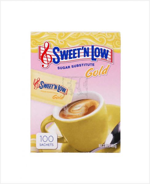 SWEET'N LOW SUGAR SUBSTITUTE GOLD 100SACHETS 80GM