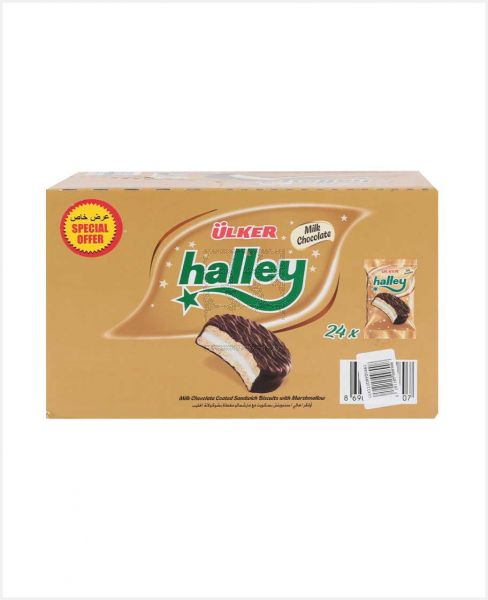 ULKER HALLEY CHOCOLATE COATED SANDWICH BISCUIT 24X30GM PROMO