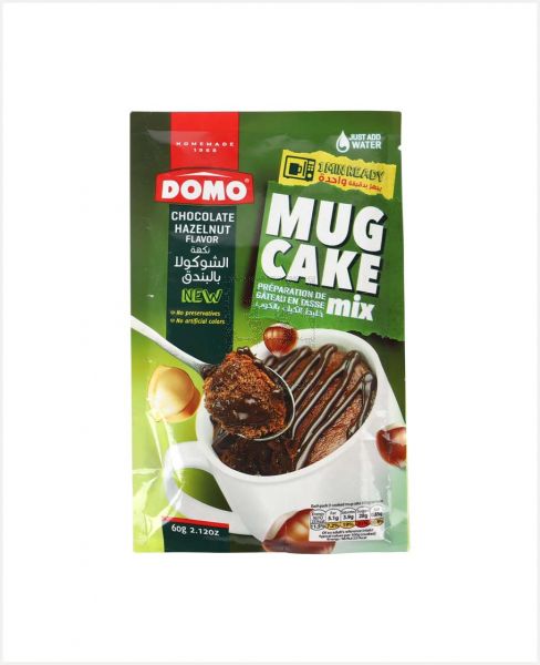DOMO MUG CAKE MIX CHOCOLATE HAZELNUT FLAVOR 60GM