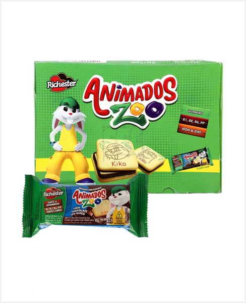 RICHESTER ANIMADOS ZOO CHOCOLATE SANDWICH COOKIE 12SX40GM