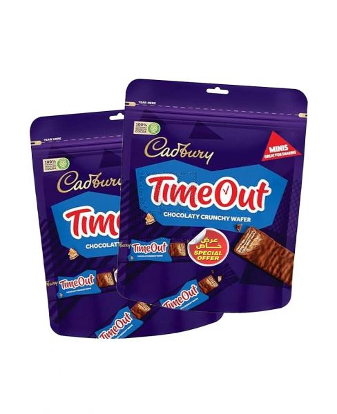 CADBURY TIMEOUT CHOCOLATY CRUNCHY WAFER 2X247.2GM @15%OFF