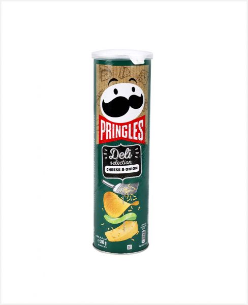 PRINGLES DELI SELECTION CHEESE AND ONION CHIPS 200GM