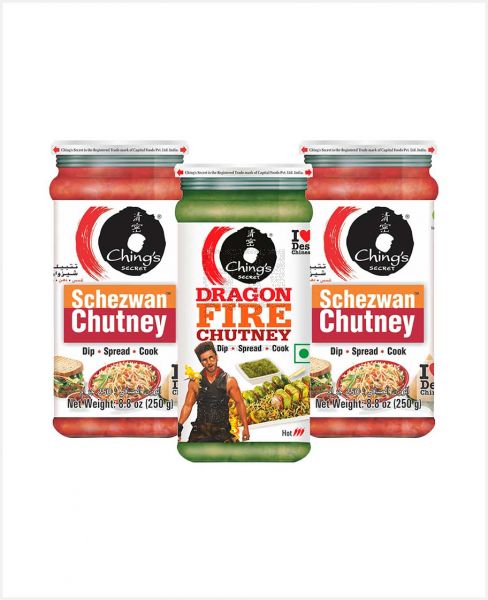 CHING'S SECRET CHUTNEY ASSORTED 3X250GM @S.OFFER