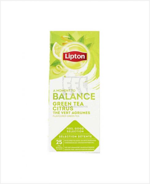 LIPTON BALANCE GREEN TEA CITRUS 25SX1.3GM 32.5GM PROMO