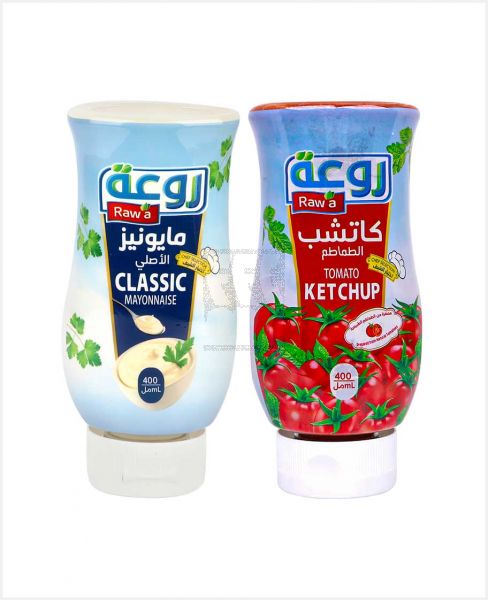 RAWA TOMATO KETCHUP+MAYO CLASSIC (SQUEEZE) 2X400GM PROMO