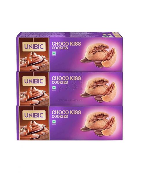 UNIBIC CHOCO KISS COOKIES 3X75GM PROMO