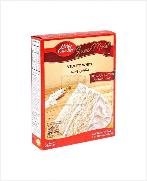 BETTY CROCKER SUPER MOIST CAKE MIX VELVETY WHITE 510GM