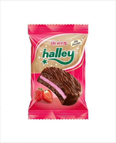 ULKER HALLEY STRAWBERRY COATED SANDWICH BISCUIT 26GM