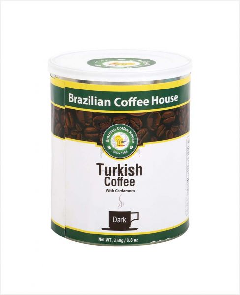 BRAZILIAN COFFEE HOUSE TURKISH COFFEE W/ CARDAMOM DARK 250GM