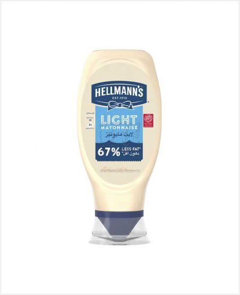 HELLMANN'S LIGHT MAYONNAISE 67% LESS FAT 420GM @25%OFF