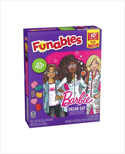FUNABLES BARBIE FRUIT FLAVORED SNACKS 10S 226GM