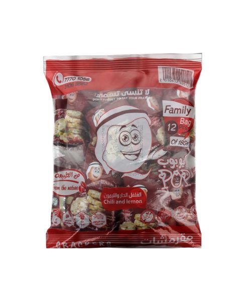 QPOP CRACKERS CHILI AND LEMON 12X18GM