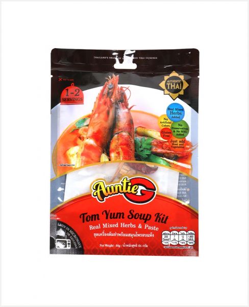 AUNTIE G TOM YUM SOUP KIT MIXED HERBS & PASTE 64GM