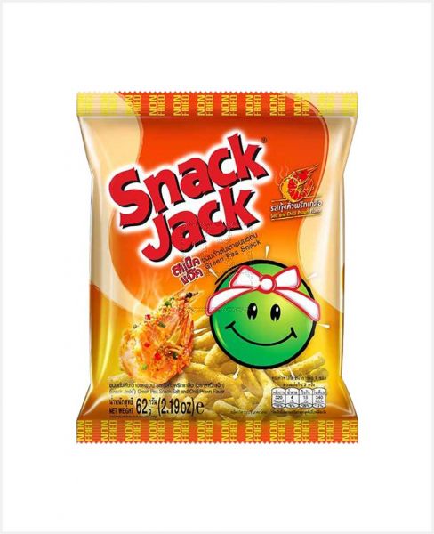 SNACK JACK GREEN PEA SNACK SWEET & CHILLI PRAWN 62GM