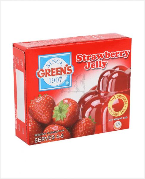 GREEN'S STRAWBERRY JELLY MIX 85GM